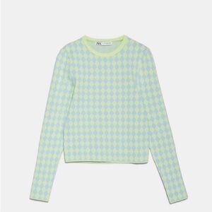 Zara checkered harlequin long sleeve